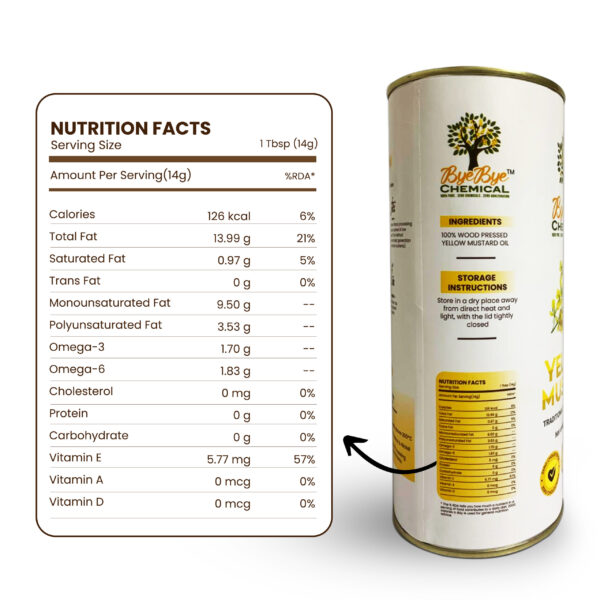 Wood Pressed Yellow Mustard Oil (1L) - Image 2