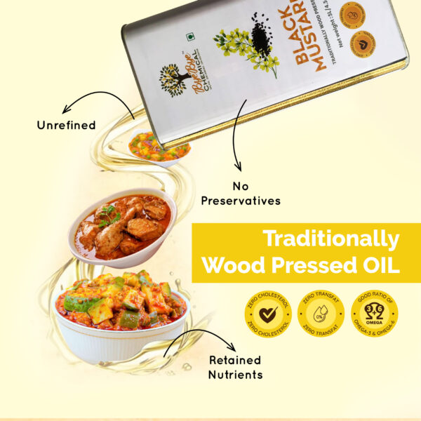 Wood Pressed Black Mustard Oil (5L) - Image 4